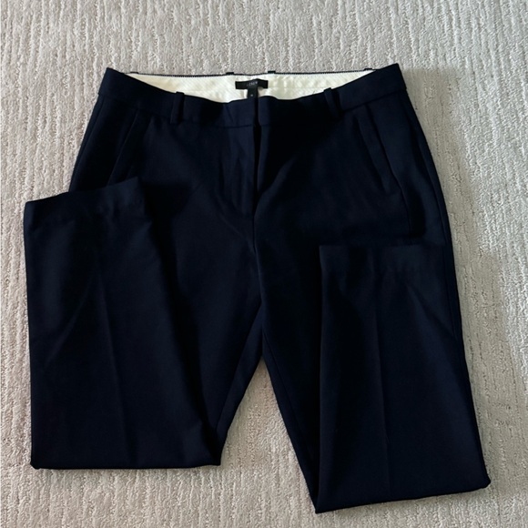 J. Crew Navy Women's Wool Blend Flat Front pants in four-season stretch Size 12 - Picture 3 of 6